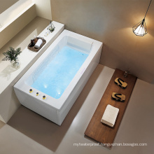 Modern Pure White Acrylic Sheet Jetted Hydromassage Bathtub